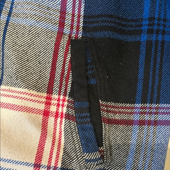 Express Blue and Red Plaid Flannel Jacket - Picture 8 of 9